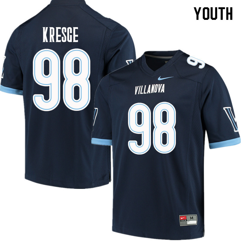 Youth #98 Drew Kresge Villanova Wildcats College Football Jerseys Sale-Navy